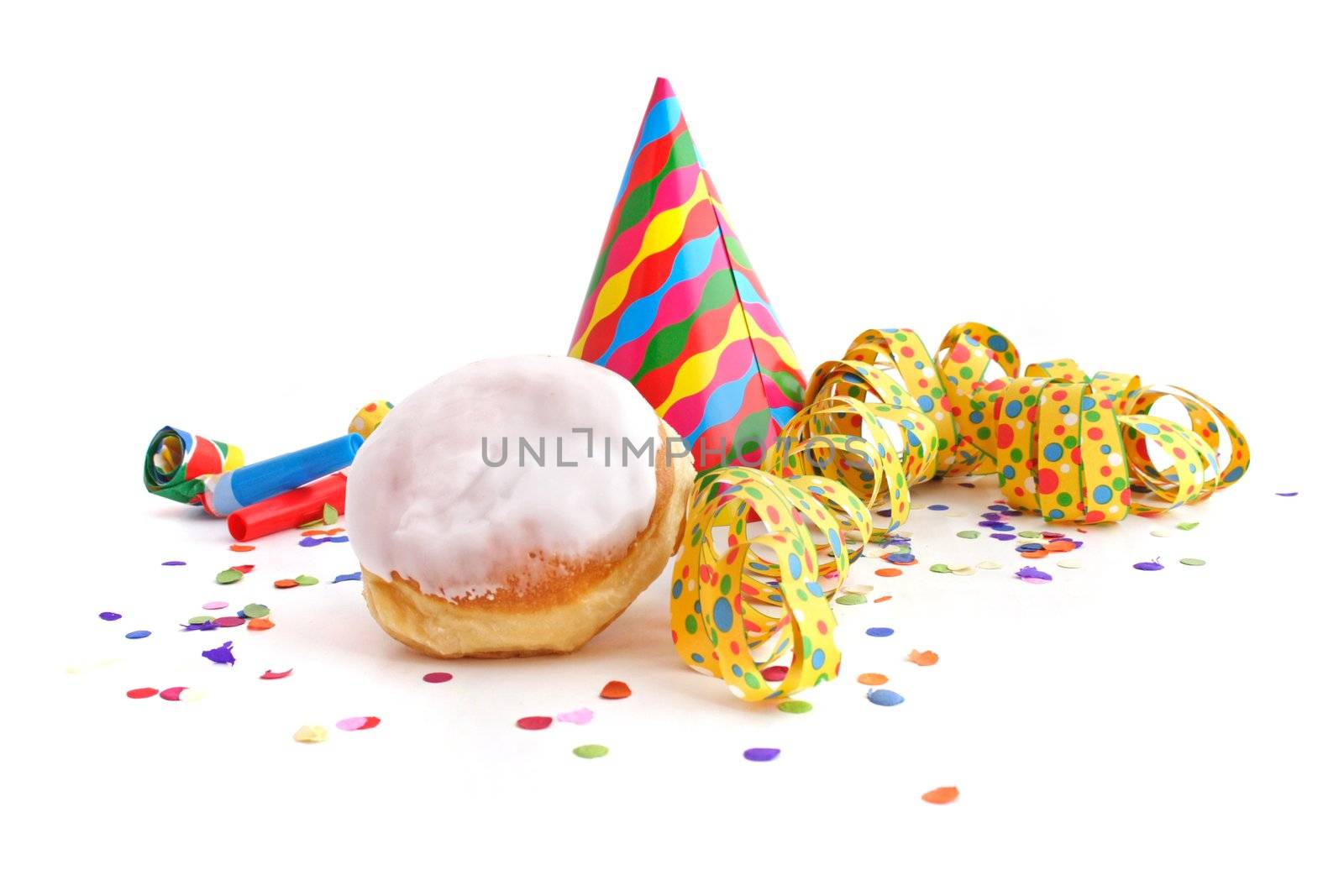 A decoration for a typical party atmosphere. All isolated on white background.