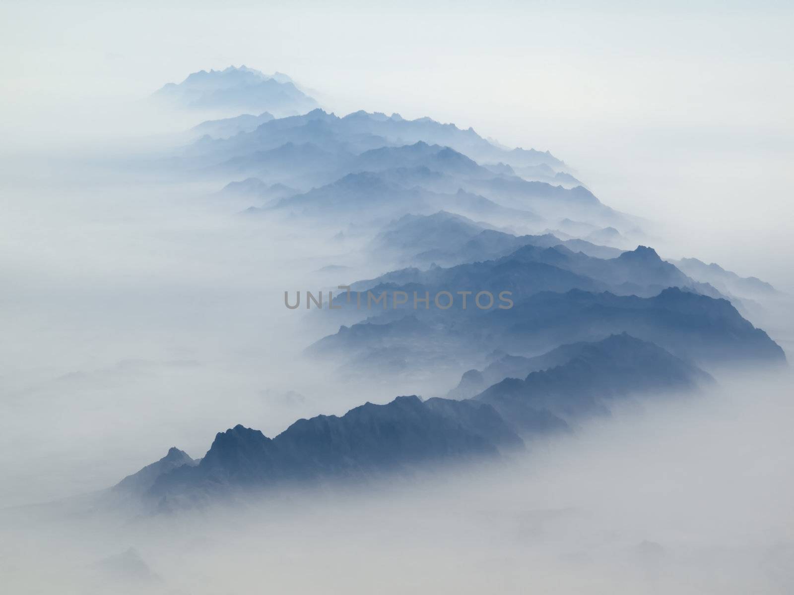 Blue mountains in the mist by lillo