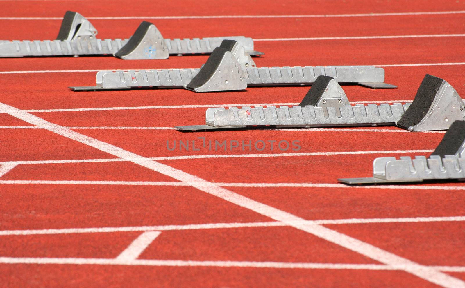 Typical scene on a sport field of track and field athletics.