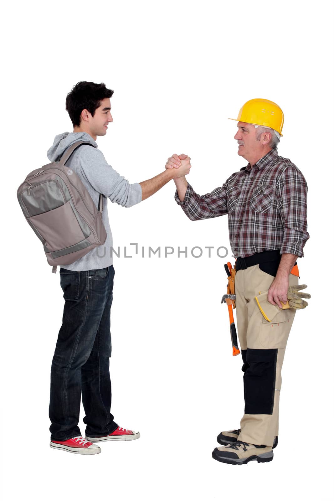 Tradesmen making a pact by phovoir