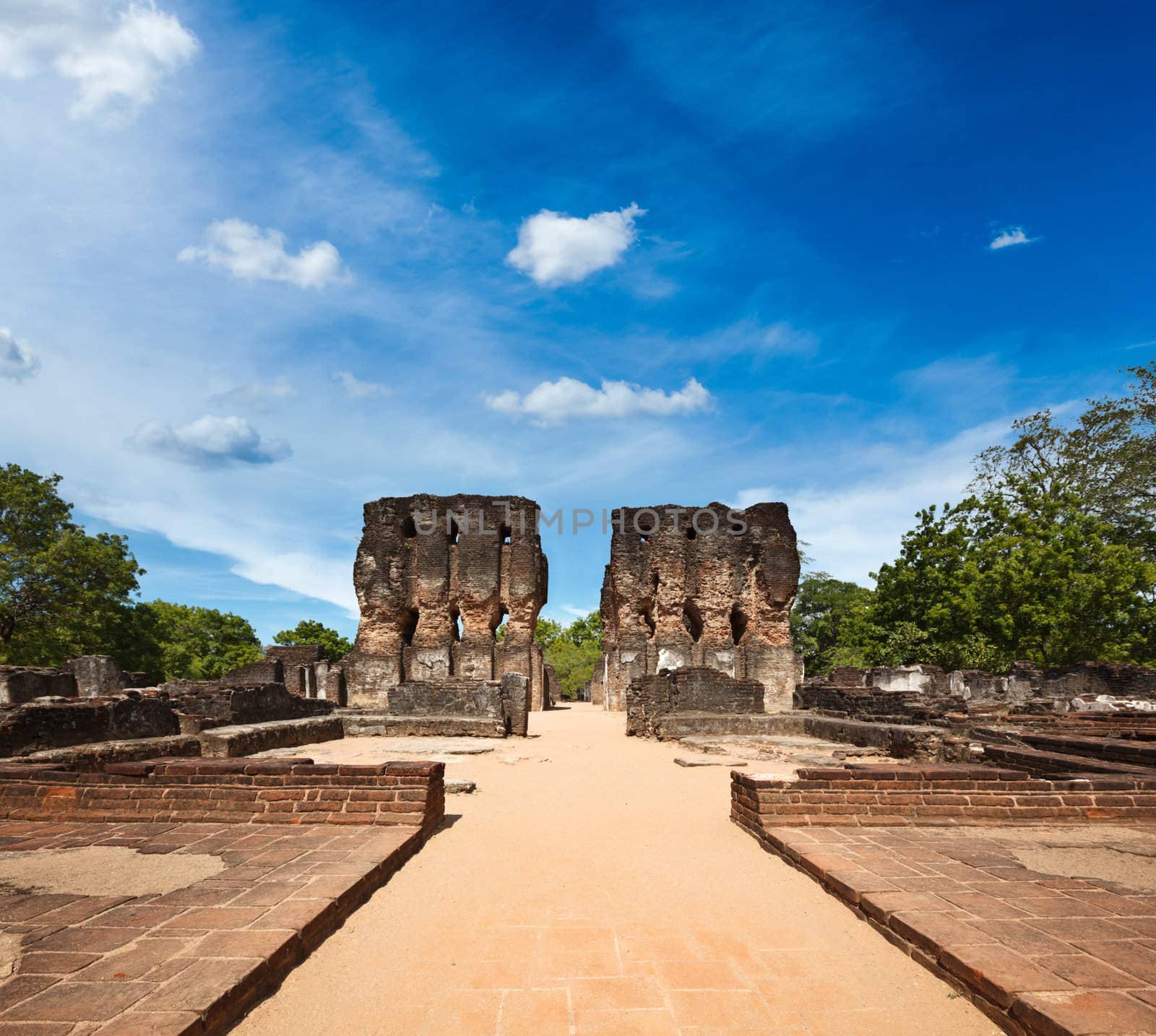 Ancient Royal Palace ruins. Pollonaruwa, Sri Lanka