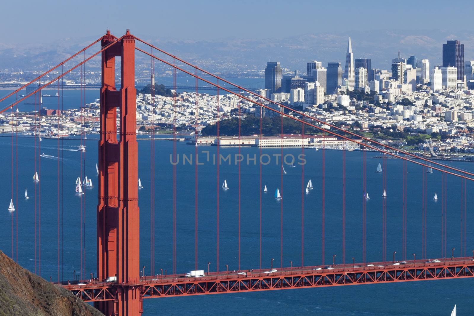 San Francisco Panorama w the Golden Gate bridge by hanusst