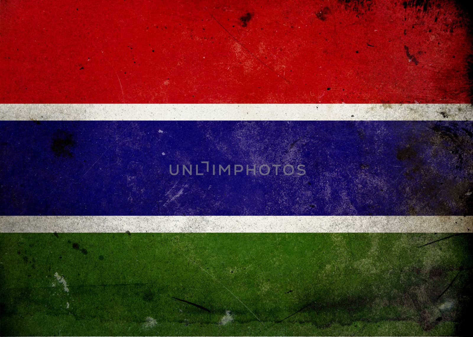 The flag of Gambia on old and vintage grunge texture
