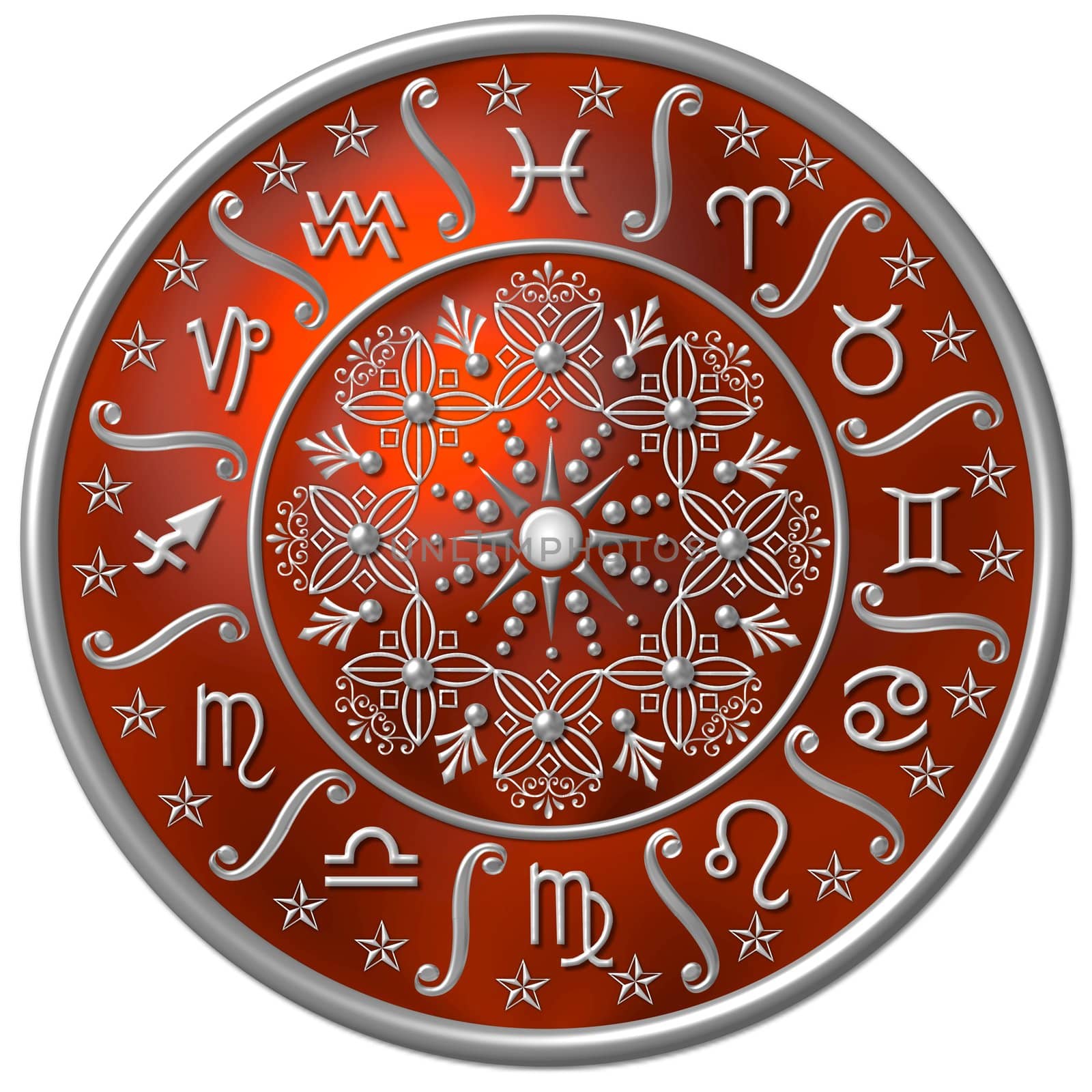 silver - red zodiac sign