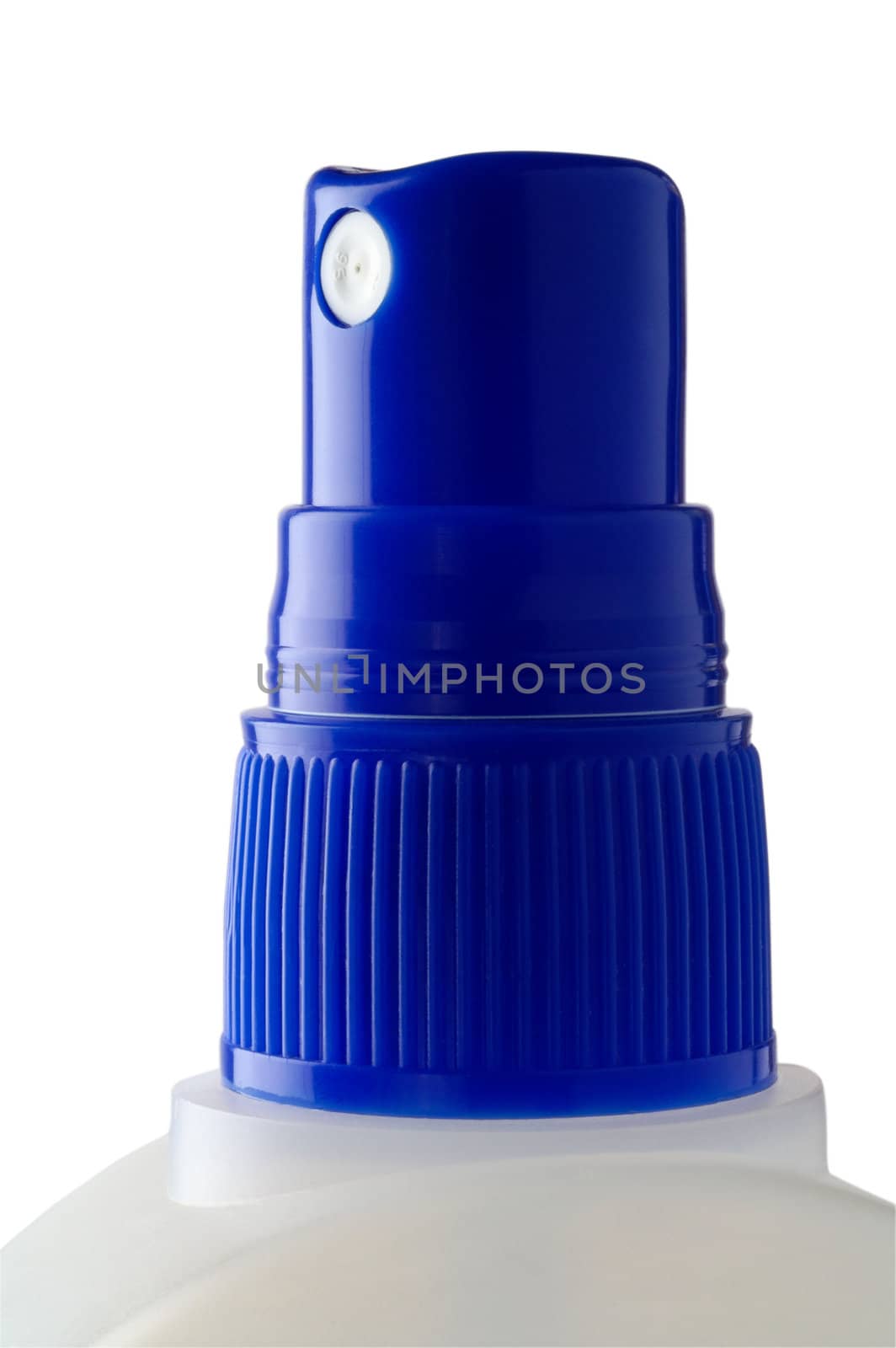 Blue spray nozzle closeup isolated with clipping path by Laborer