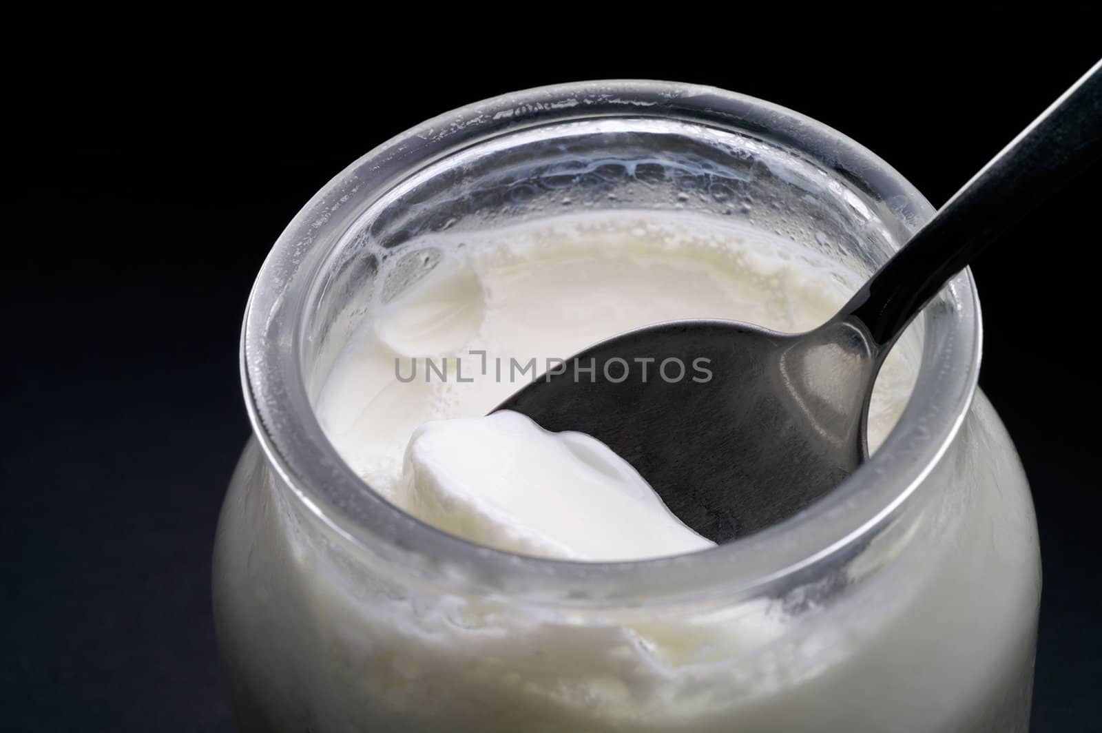 Firm yogurt closeup