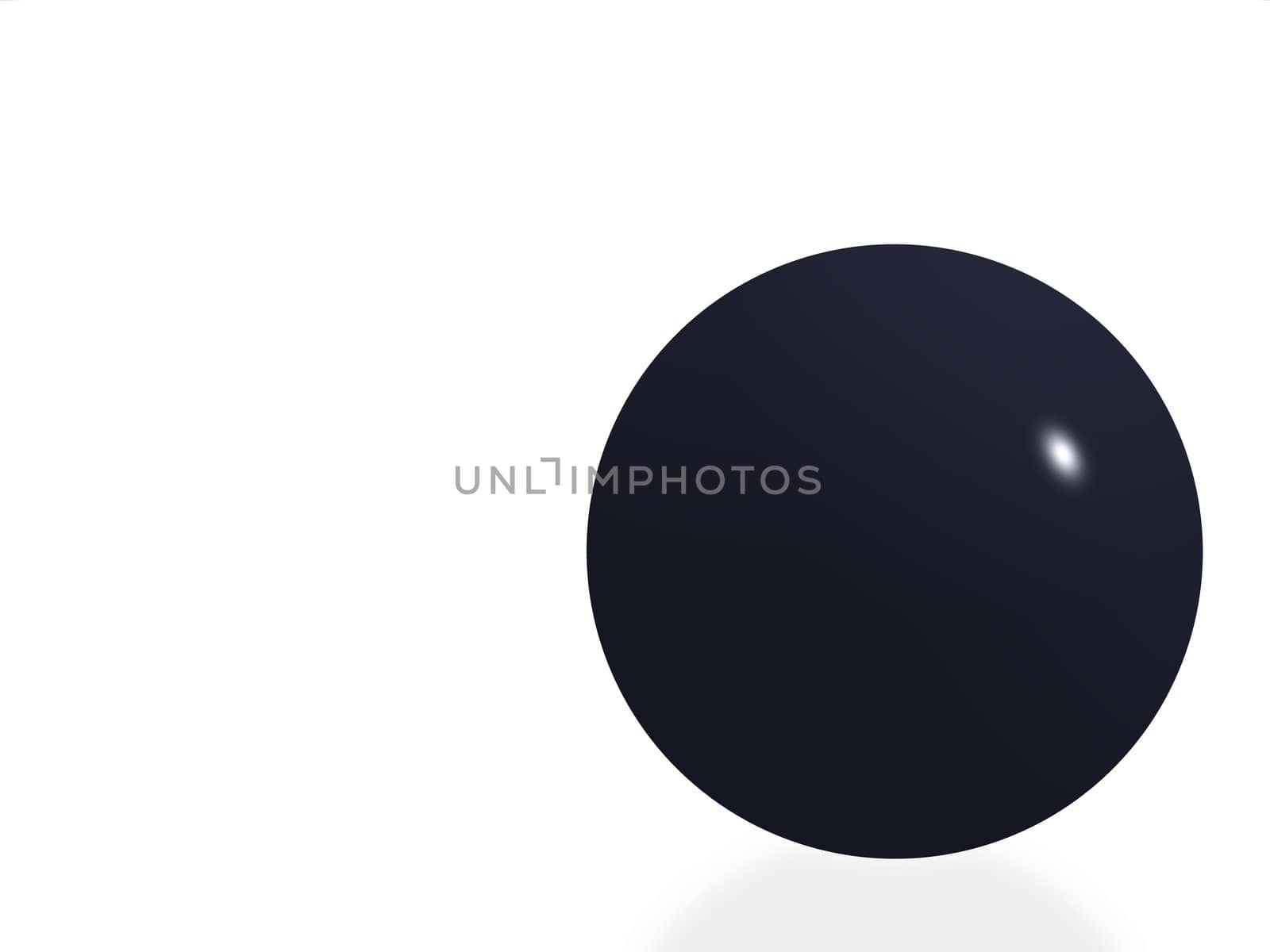 The black isolated sphere (high resolution) with a soft forward shadow