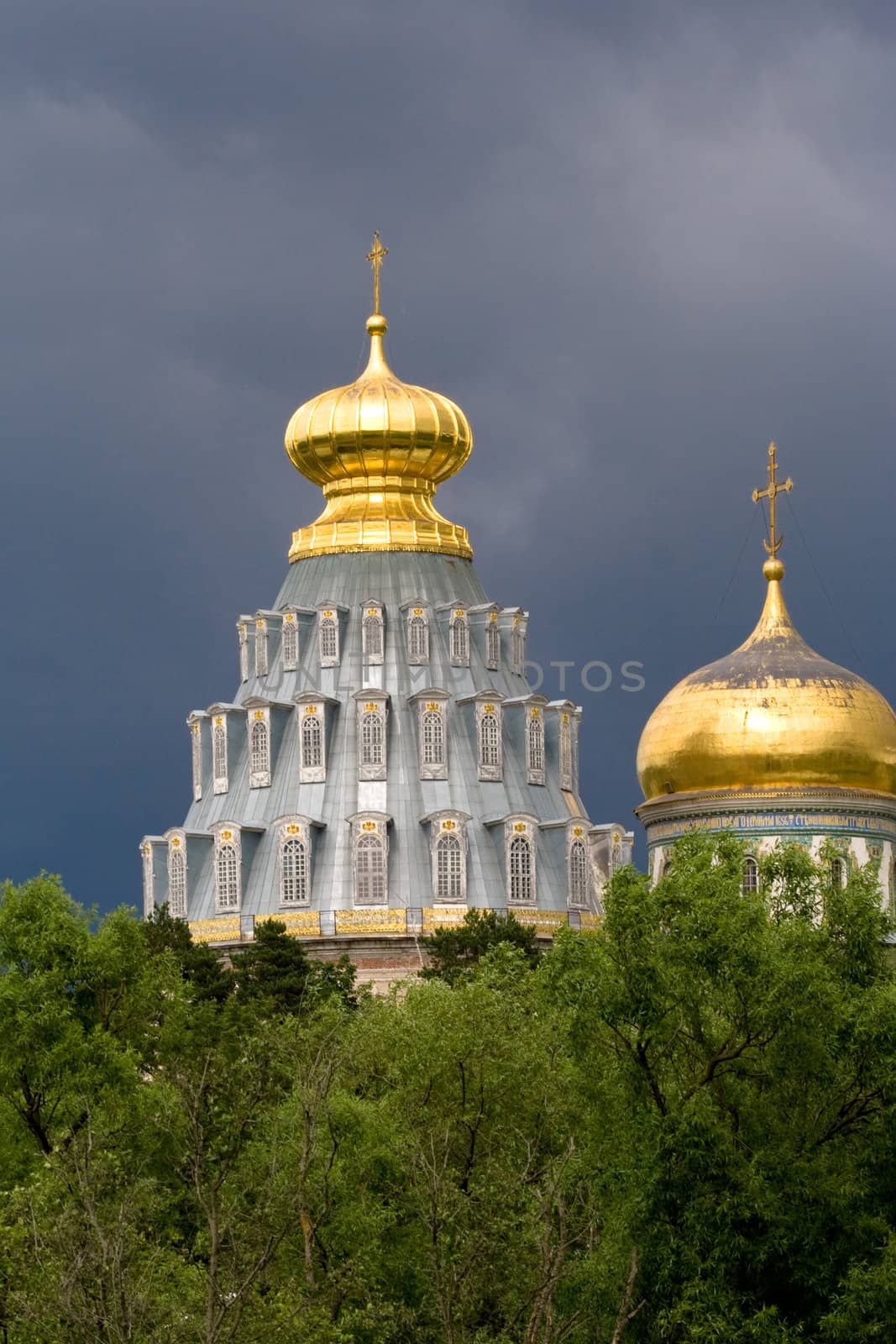 tower and churches in monastery New Jerusalem 
