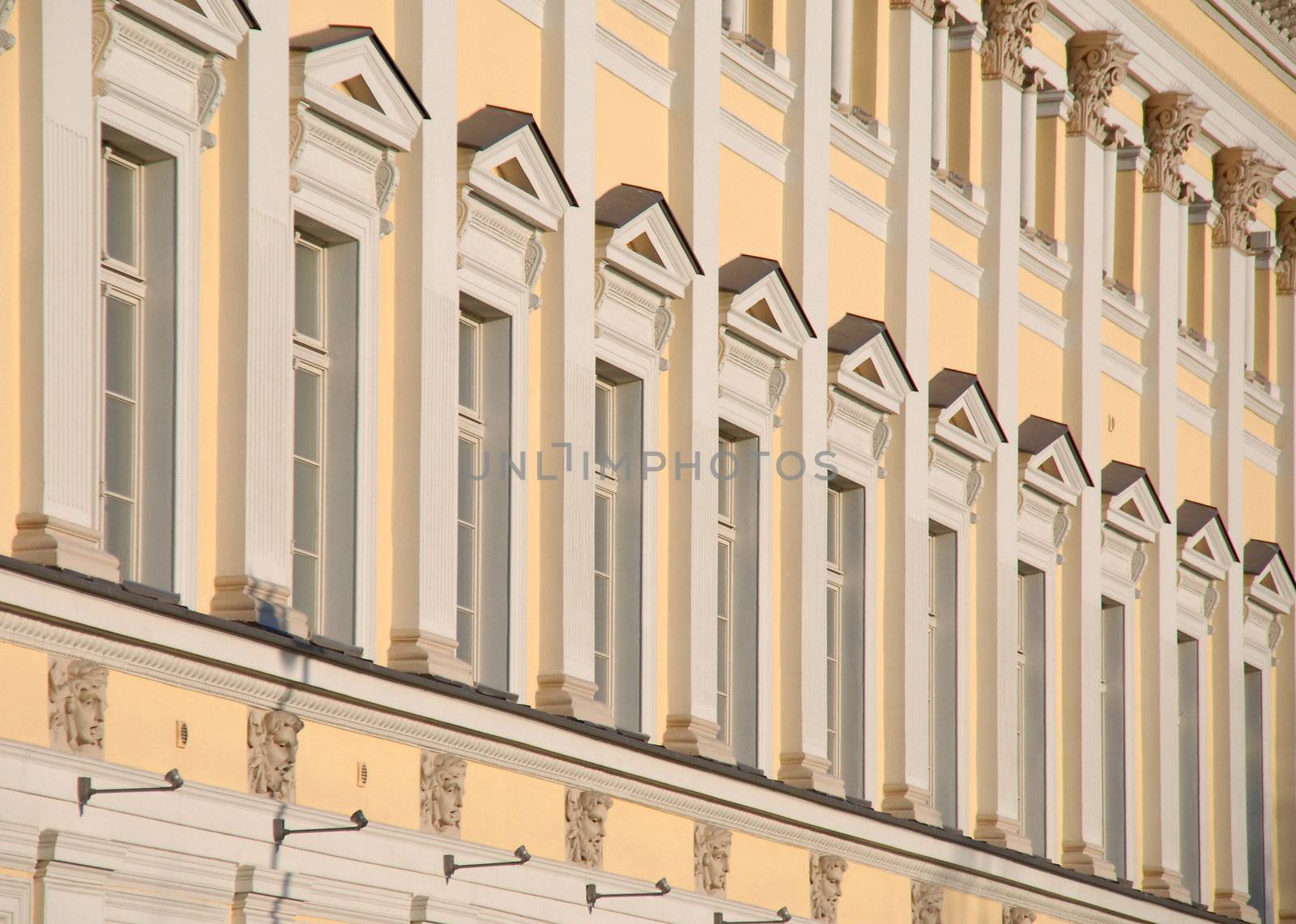 Elevation with a large number of windows. by wojciechkozlowski