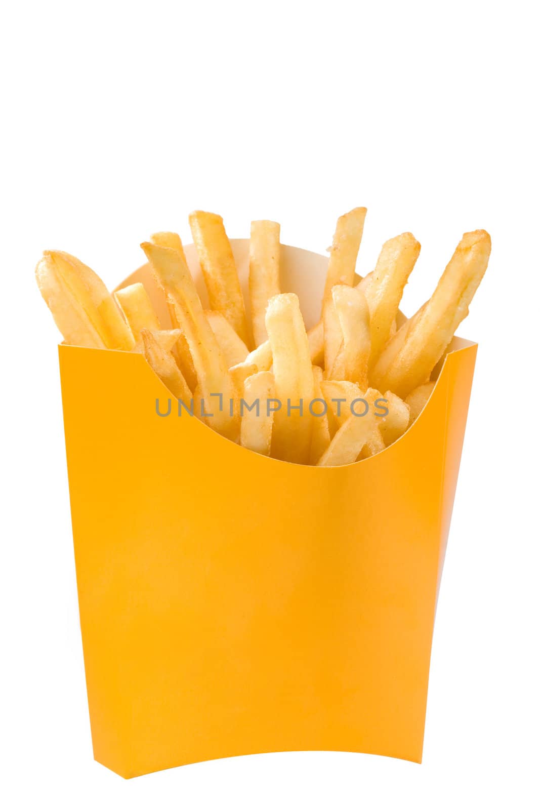 french fries in white box. big size