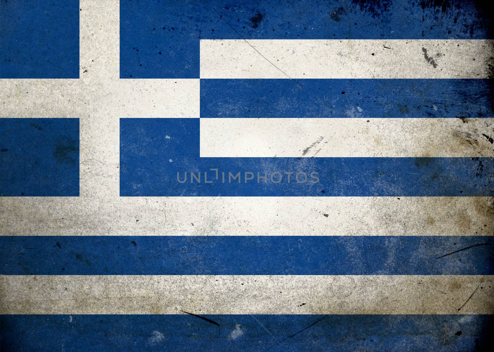 The flag of Greece on old and vintage grunge texture