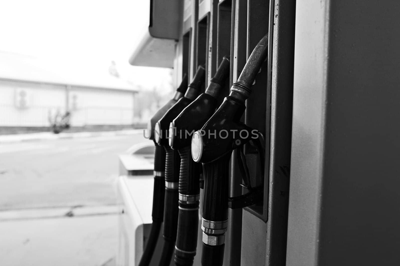 Closeup refuel gasoline in gas-station