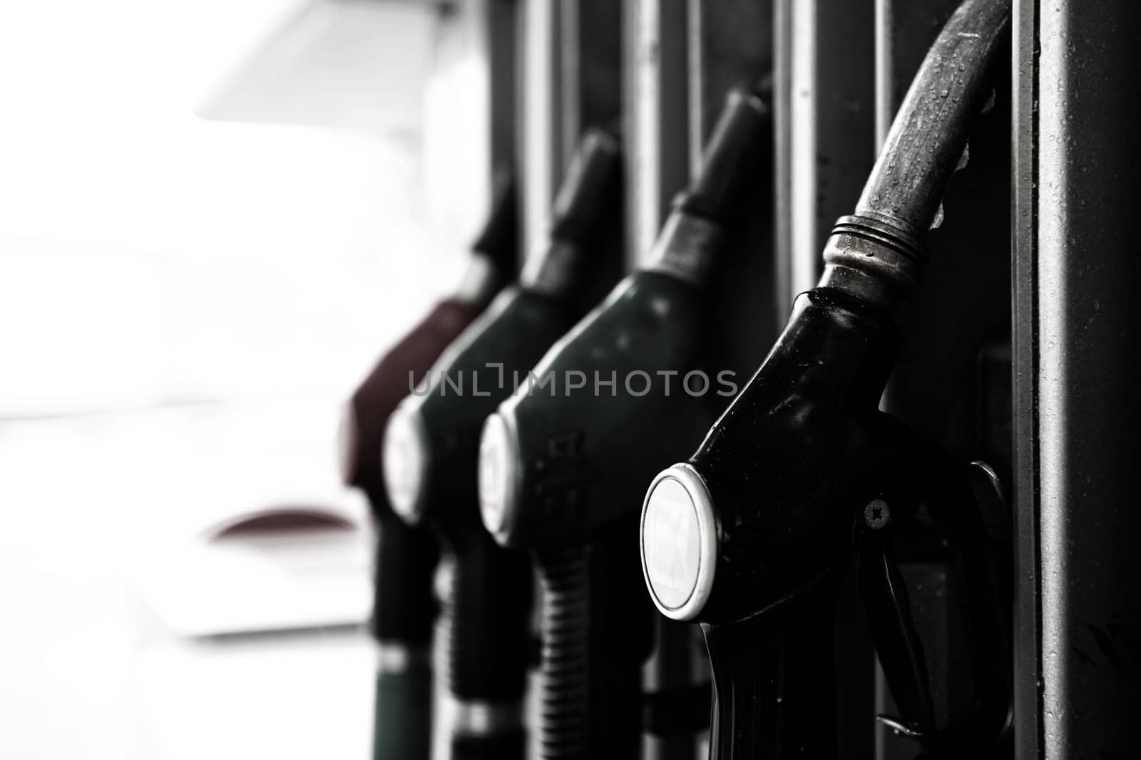 Closeup refuel gasoline in gas-station