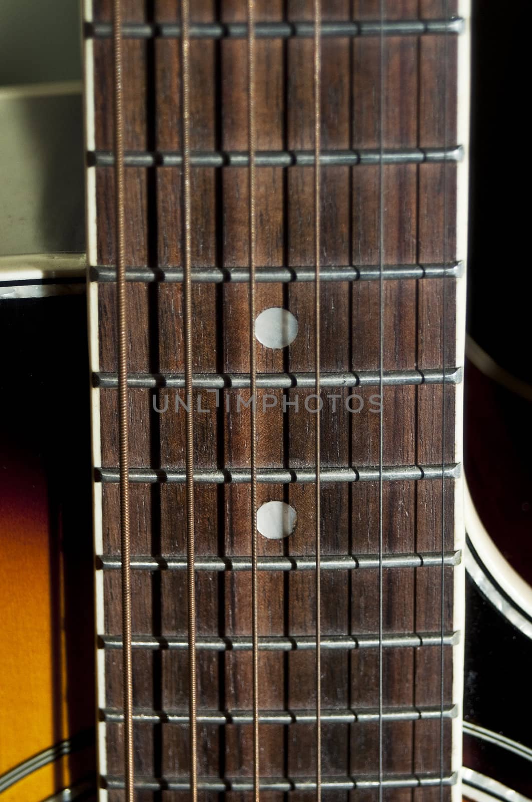 closeup of a guitar