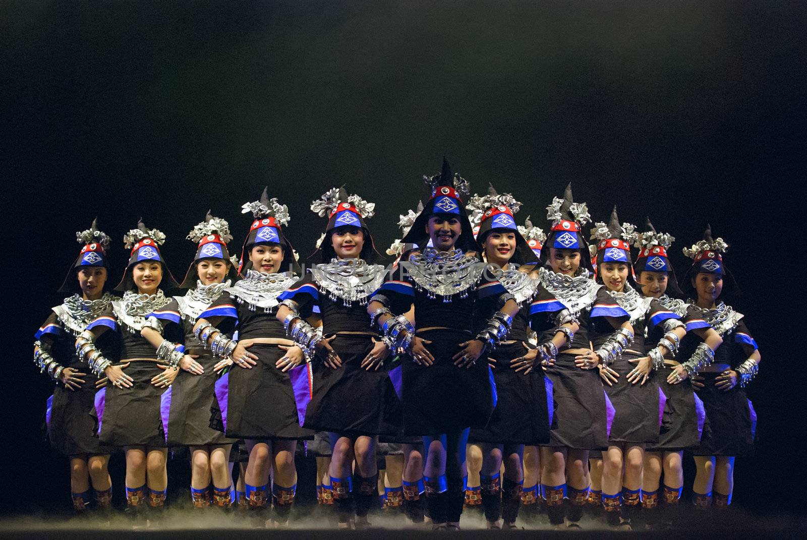 CHENGDU - DEC 11: chinese national group dance performed by Guiyang Bureau of Cultural Affairs at JINCHENG theater in the 7th national dance competition of 
china on DEC 11,2007 in Chengdu, China.