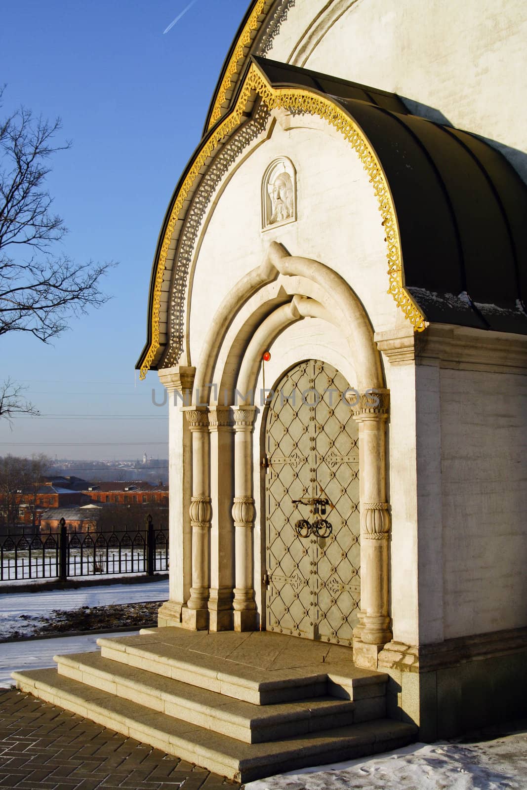 Door into orthodoxy chapel.