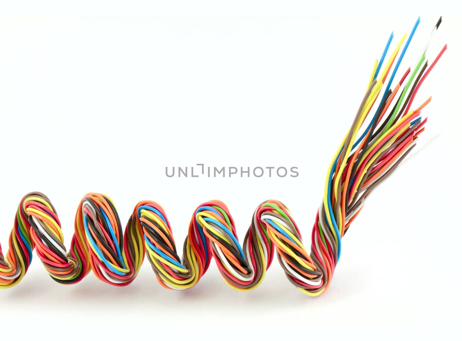 Wire spiral isolated on white background