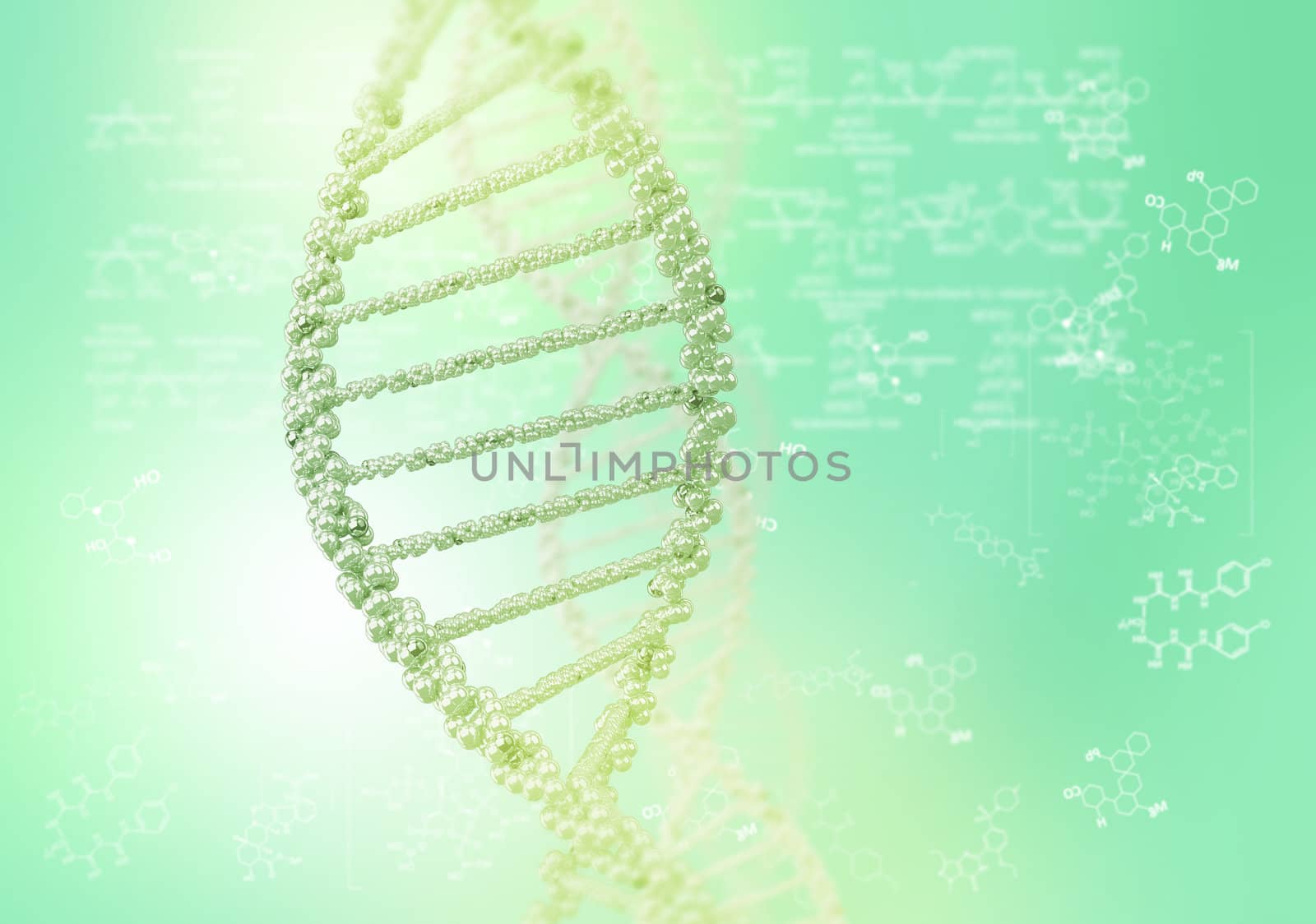 DNA helix against the colored background, scientific conceptual background