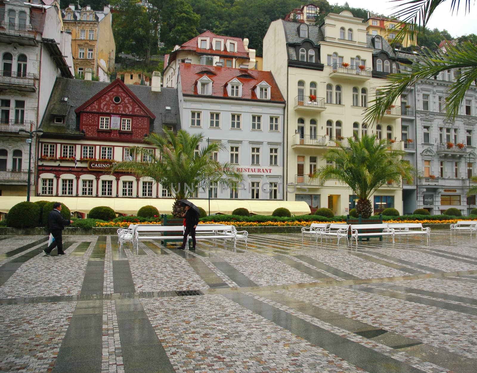 Rain in Karlovy Vary, Czech Republic