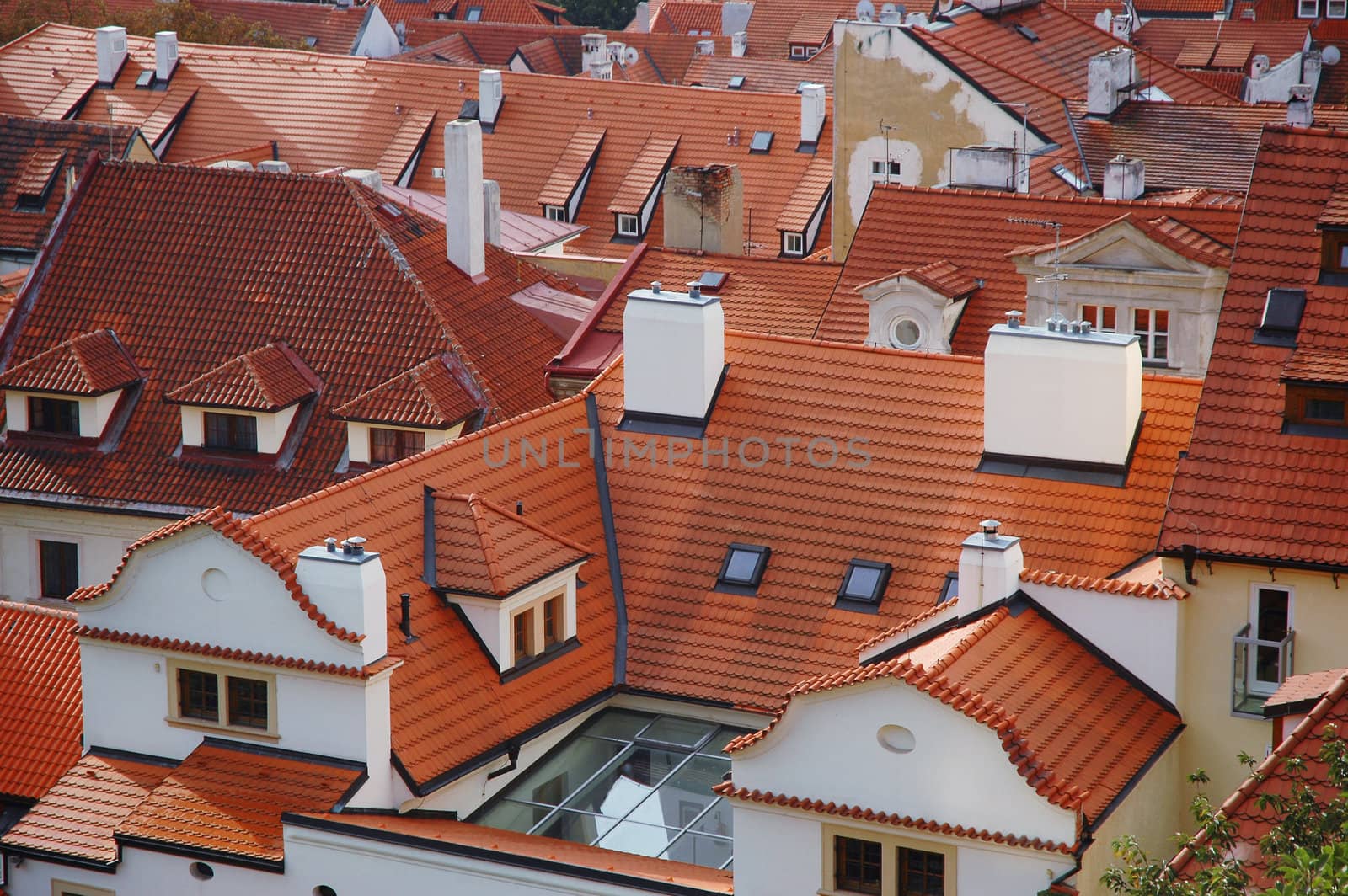 The roofs in Lesser Town, Prague, Czech Republic