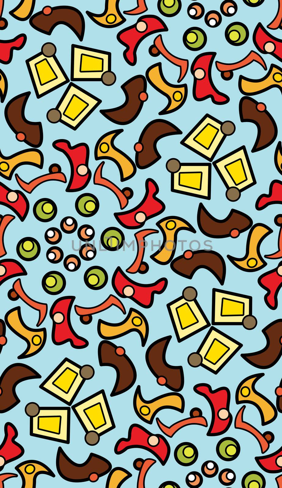 Strange one eyed creatures in seamless background pattern