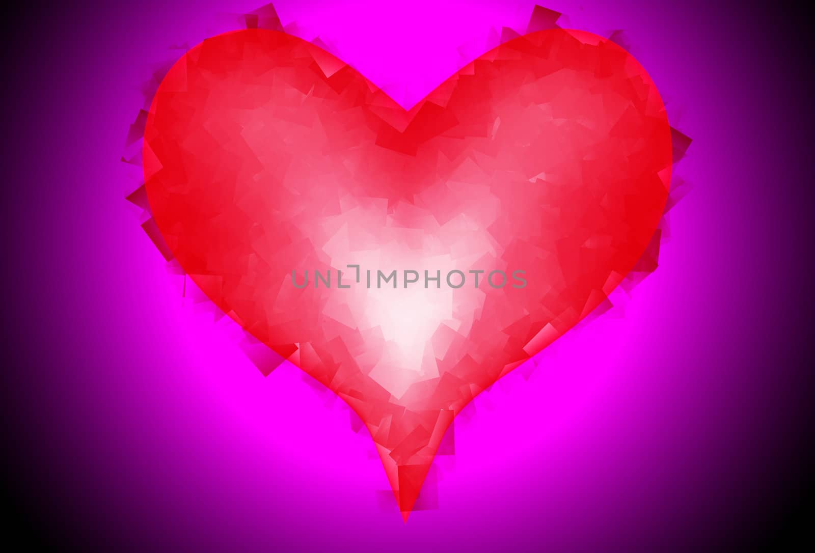A love heart made up from squares.