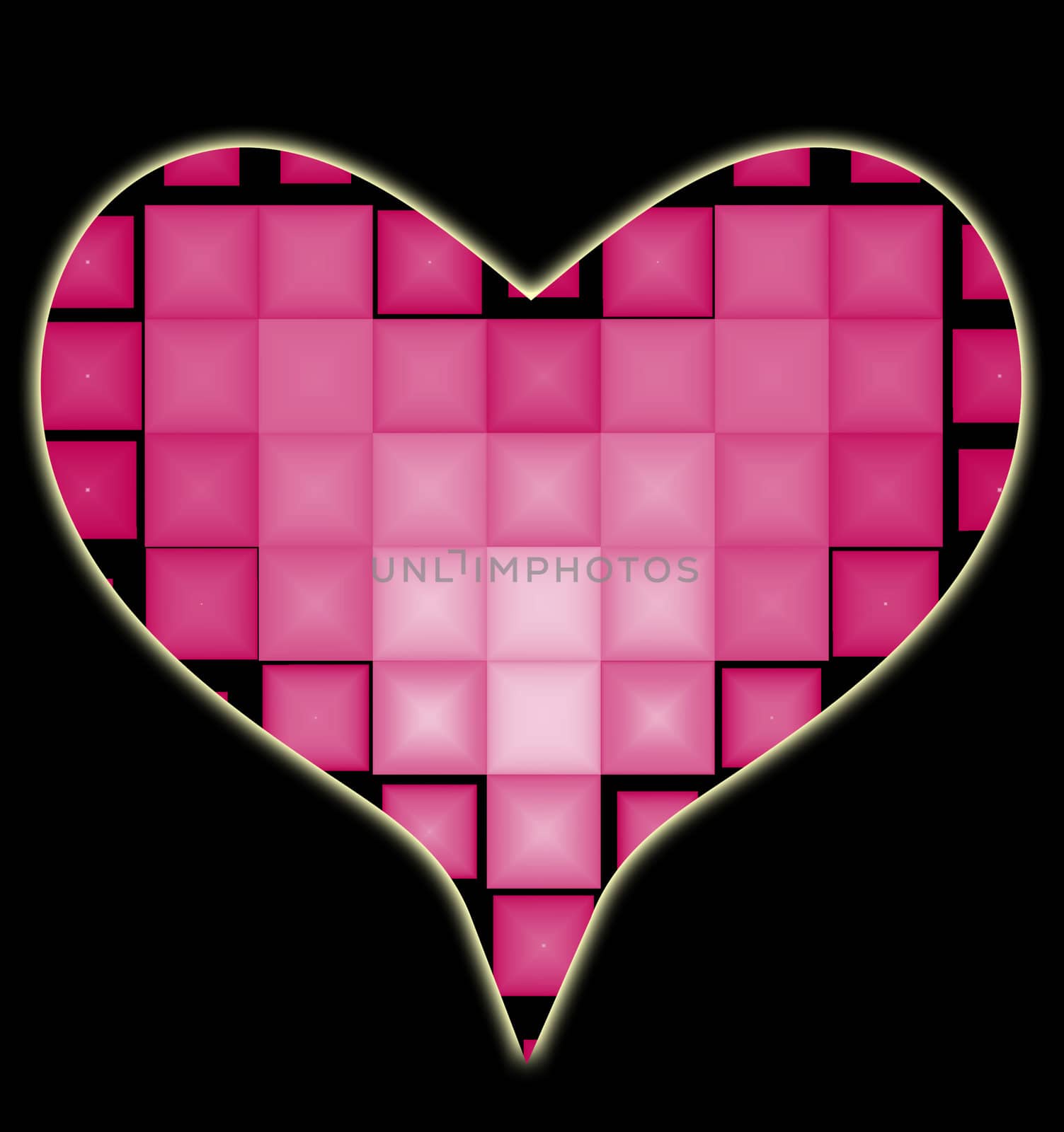 Heart made out of lots of squares.