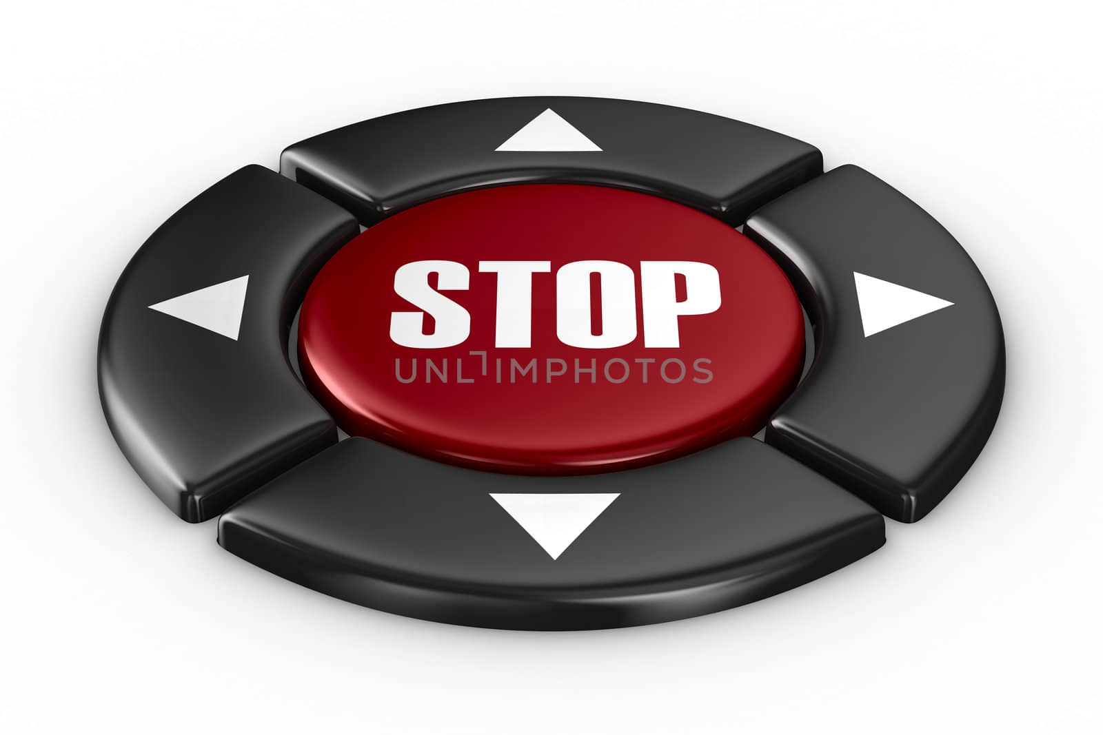 button start on white background. Isolated 3D image