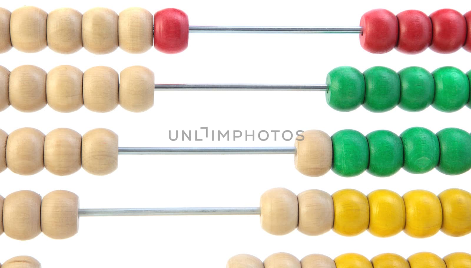 A simple abacus to calculate. All isolated on white background.