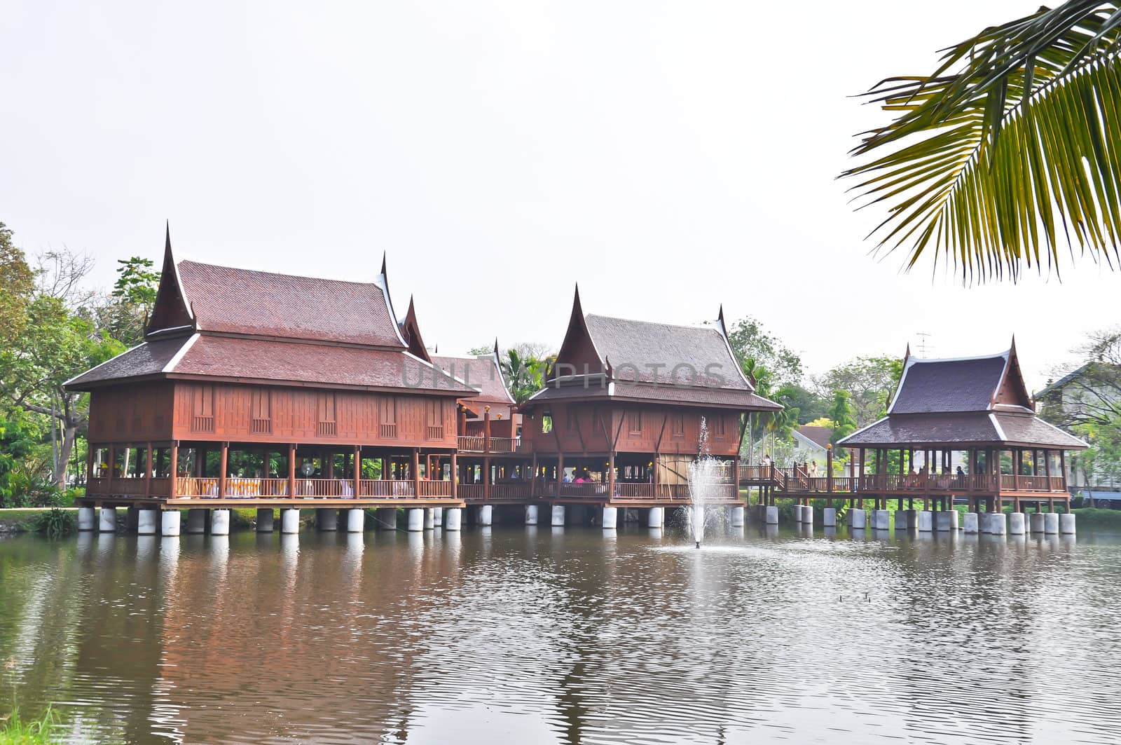 Thai style house for relaxation on water