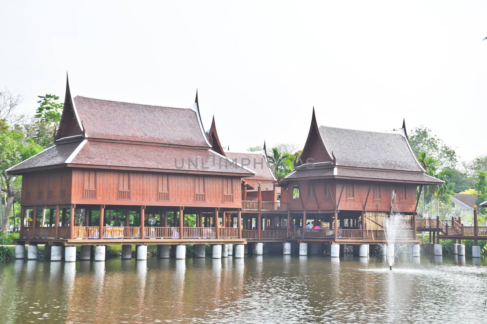 Thai style house for relaxation on water