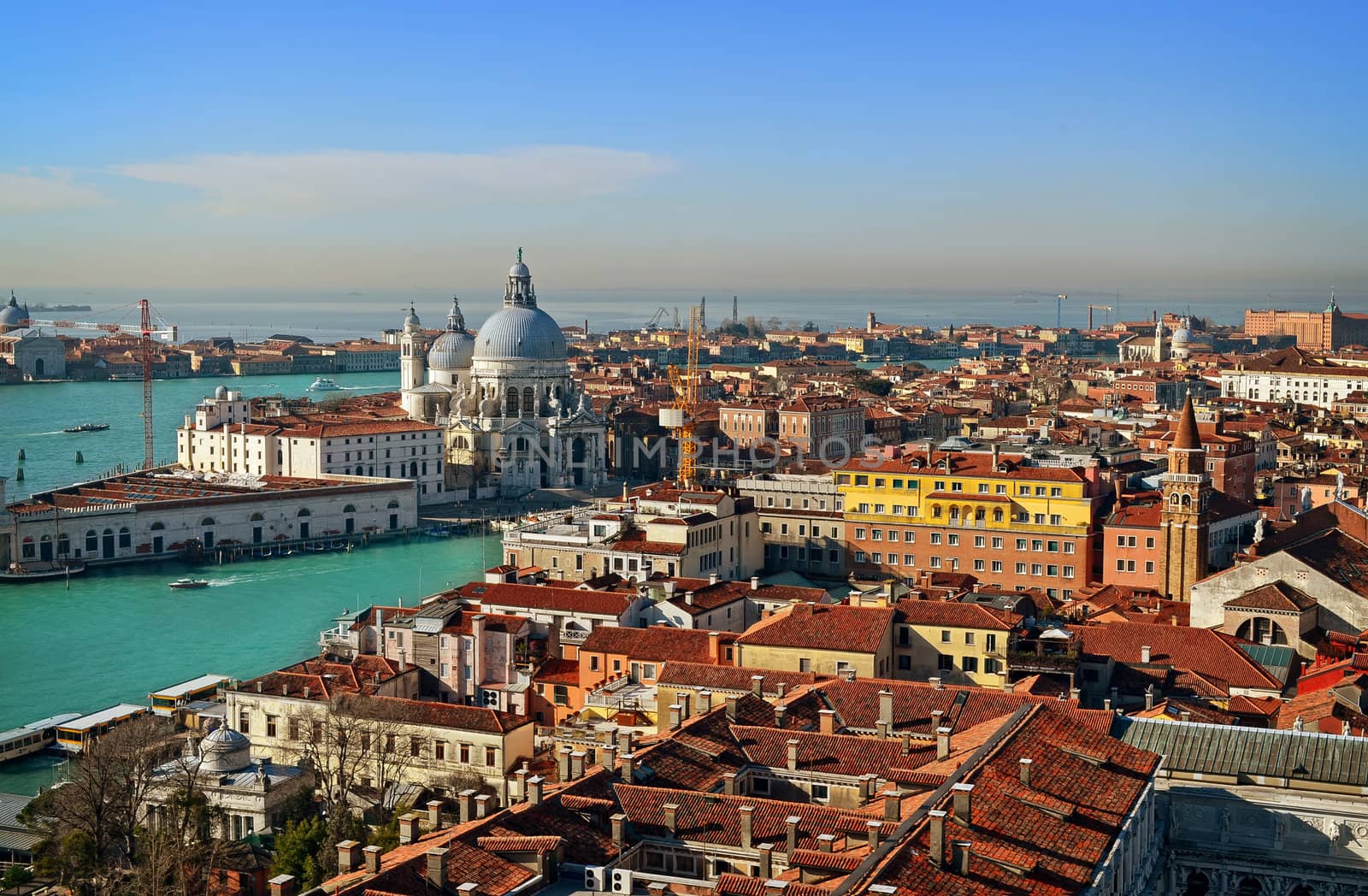 view of Venice rooftops from above, Italy