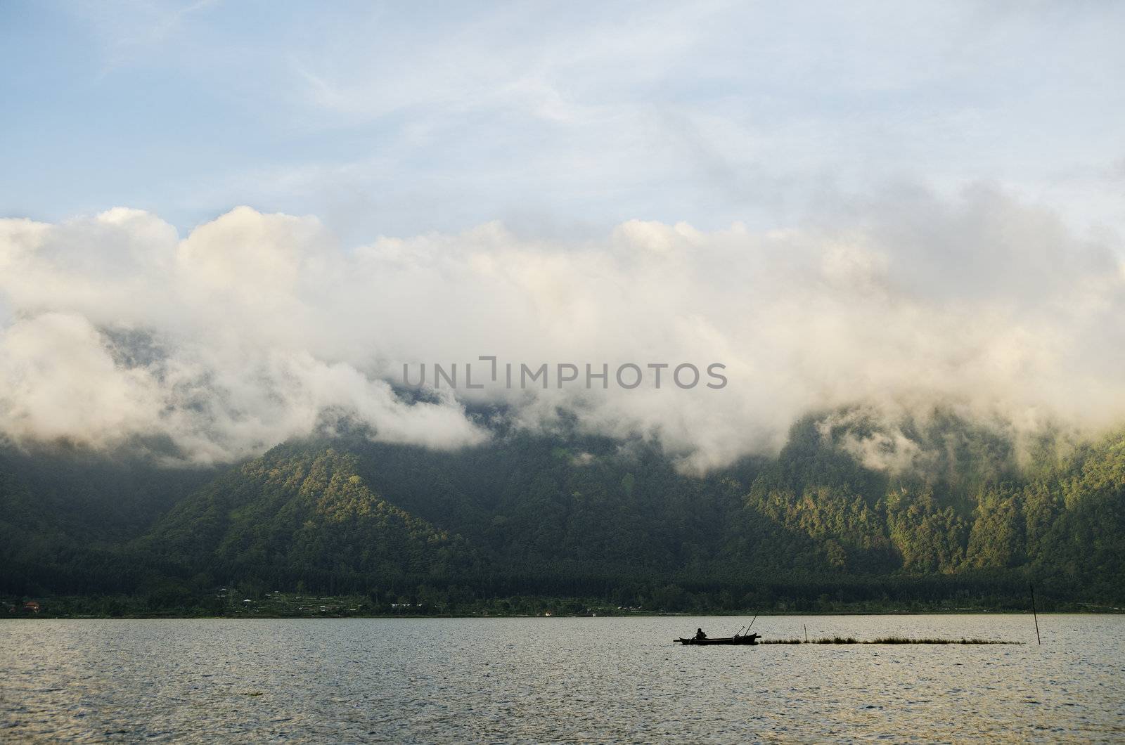 lake bratan in bali indonesia