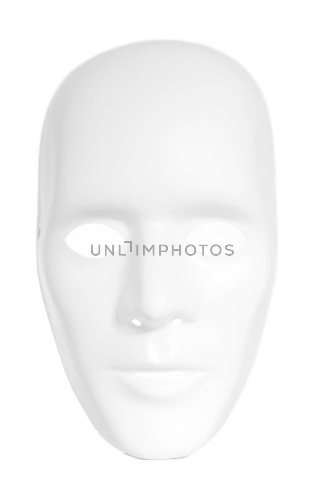 White mask. All isolated on white background.