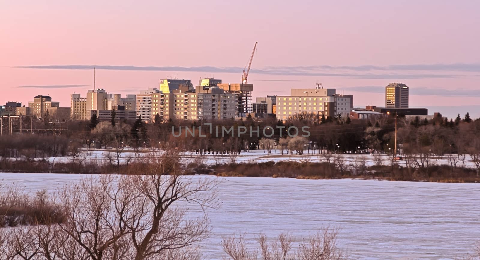 Regina skyline on a cold winter day