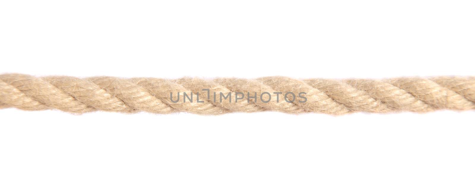 Standard hemp rope. All on white background.