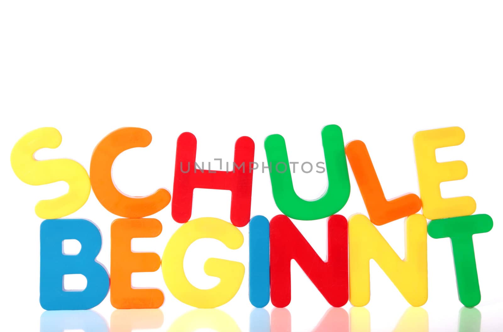 German term for school starts. All on white background.