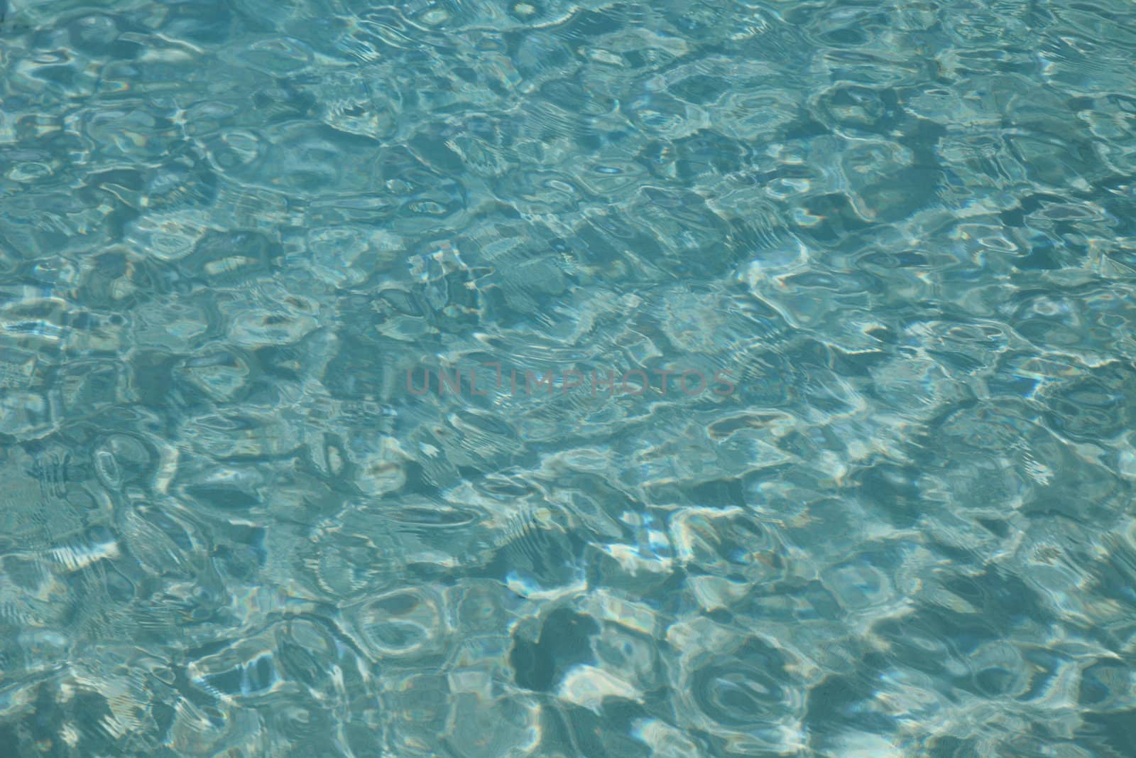 Turquoise water surface of a swimming pool.