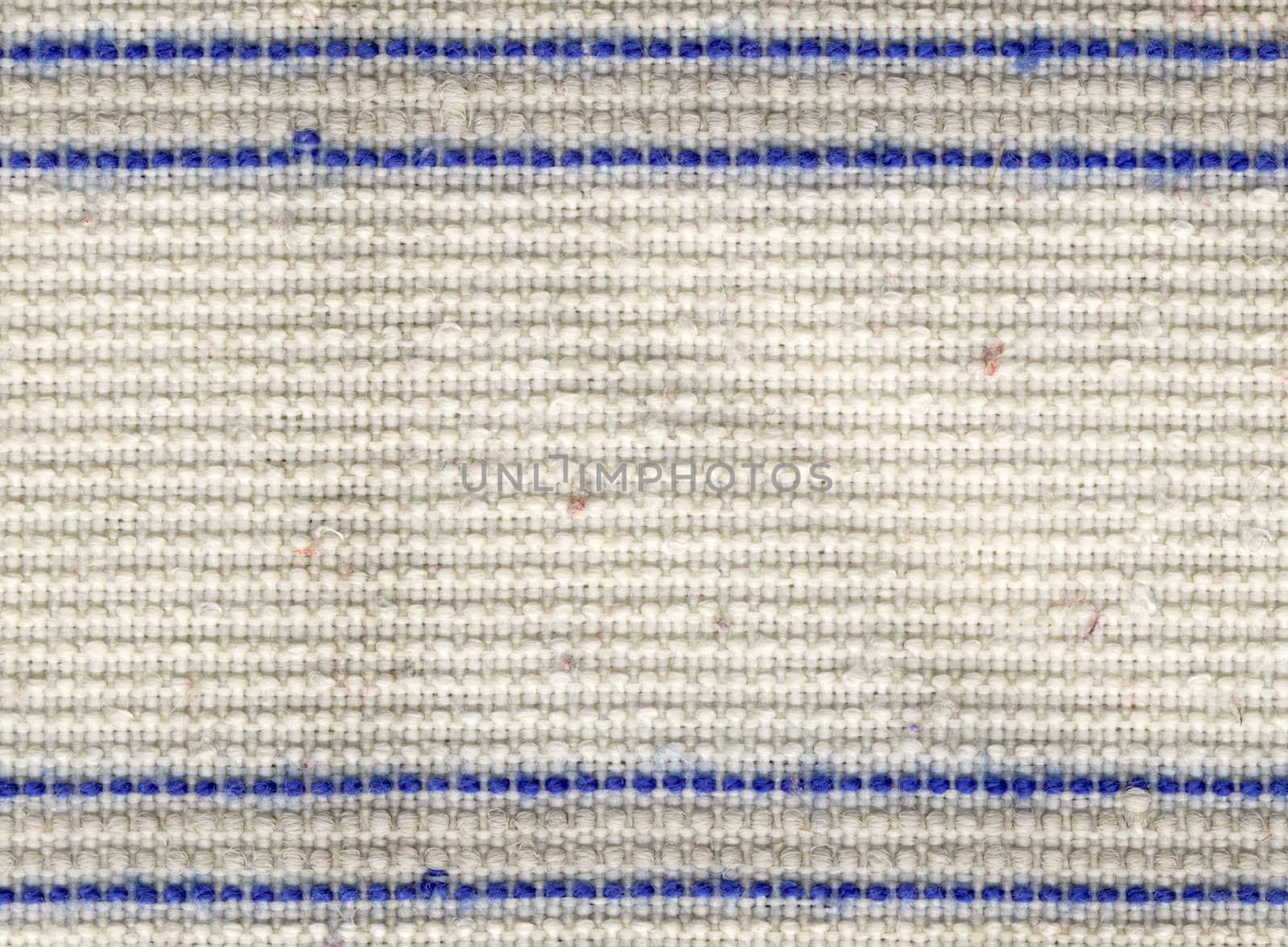 blue stripes in woven grey fabric