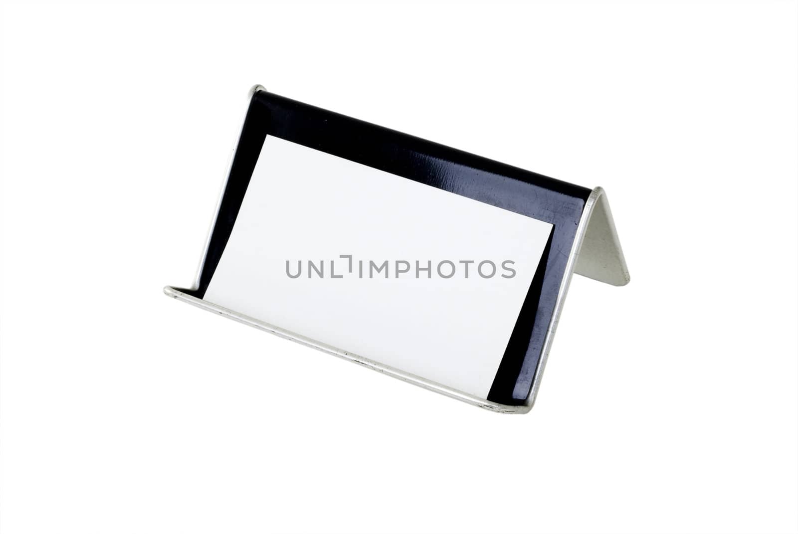 Blank card with a card holder with a clipping path.