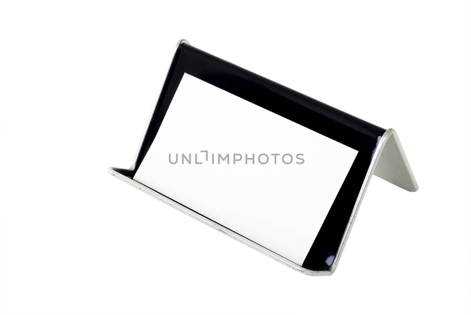 Blank card with a card holder with a clipping path.