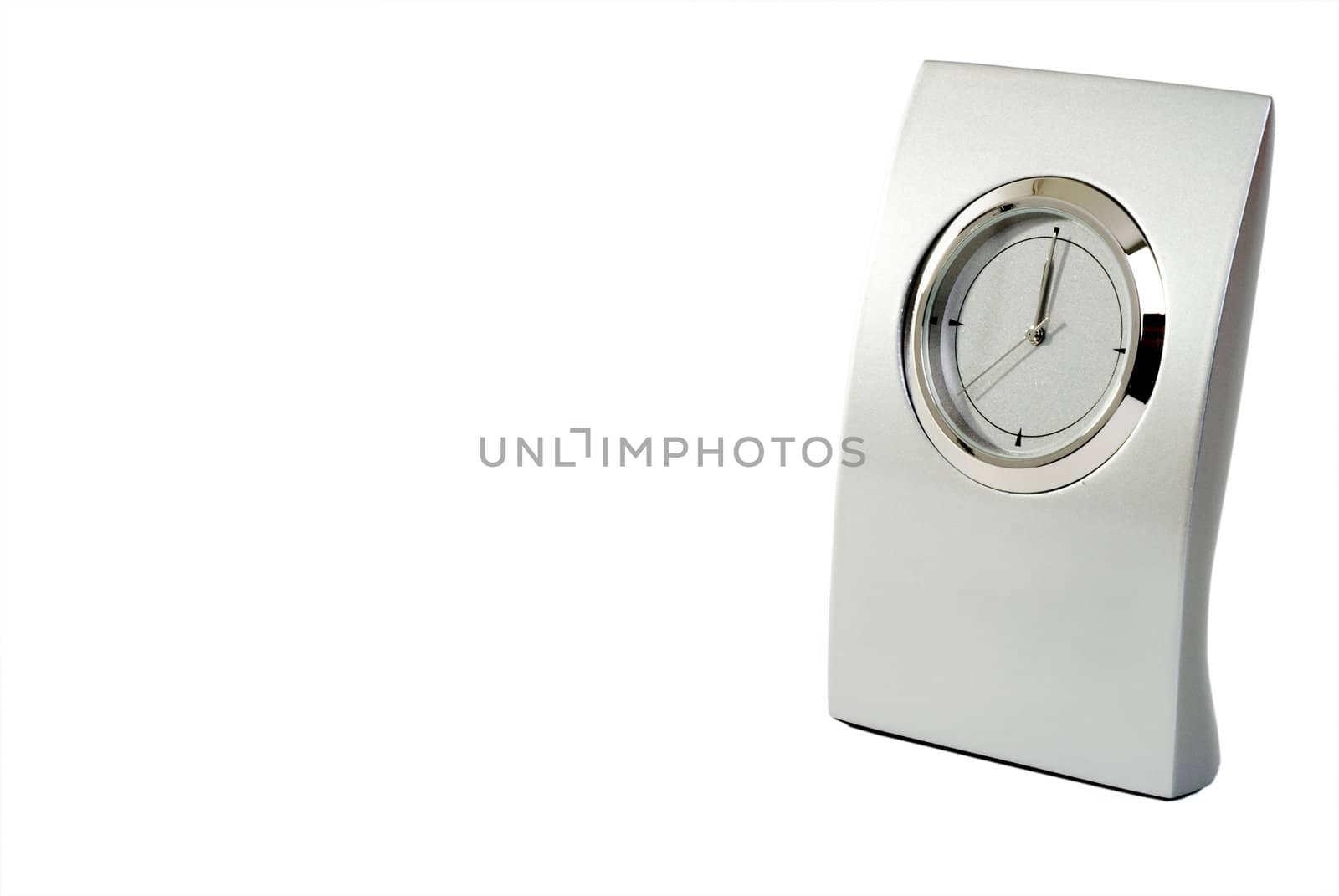 Traditional clock on white background.