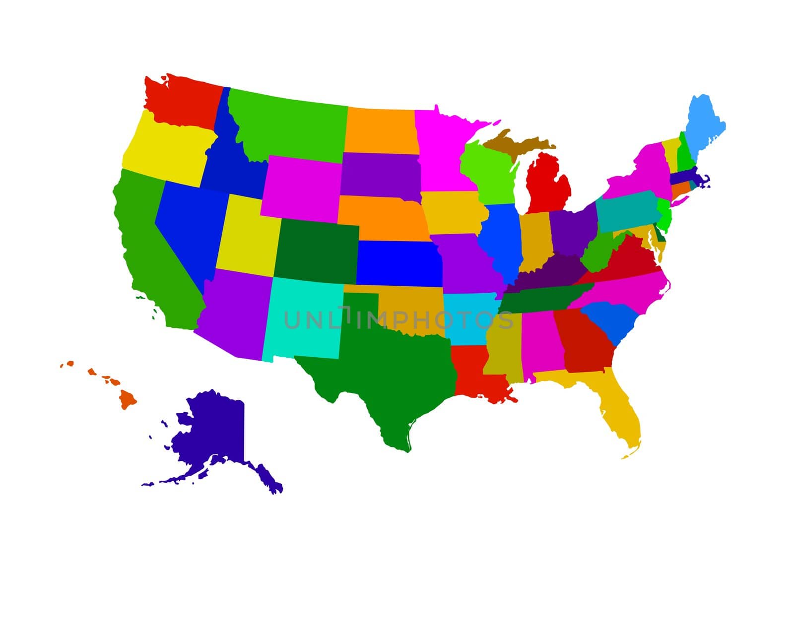 colorful usa map by peromarketing