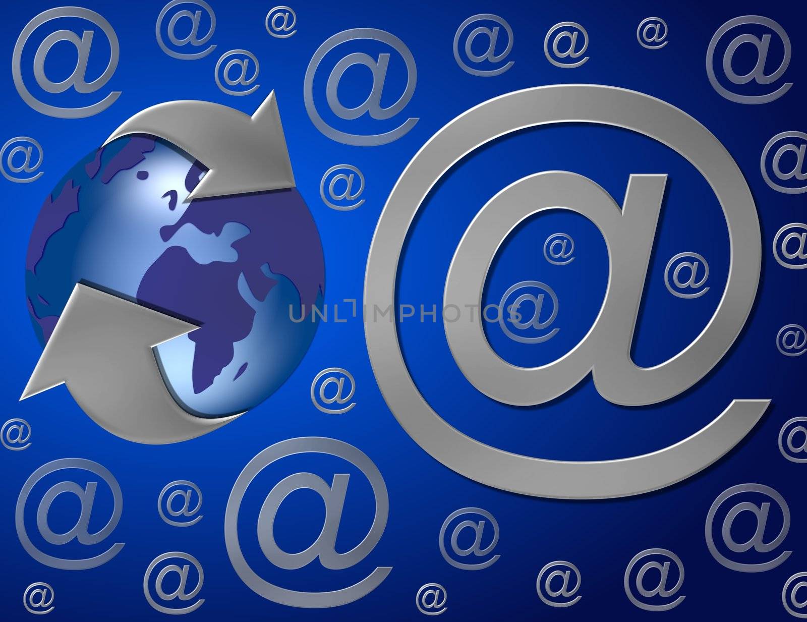 email sign with a blue globe by peromarketing