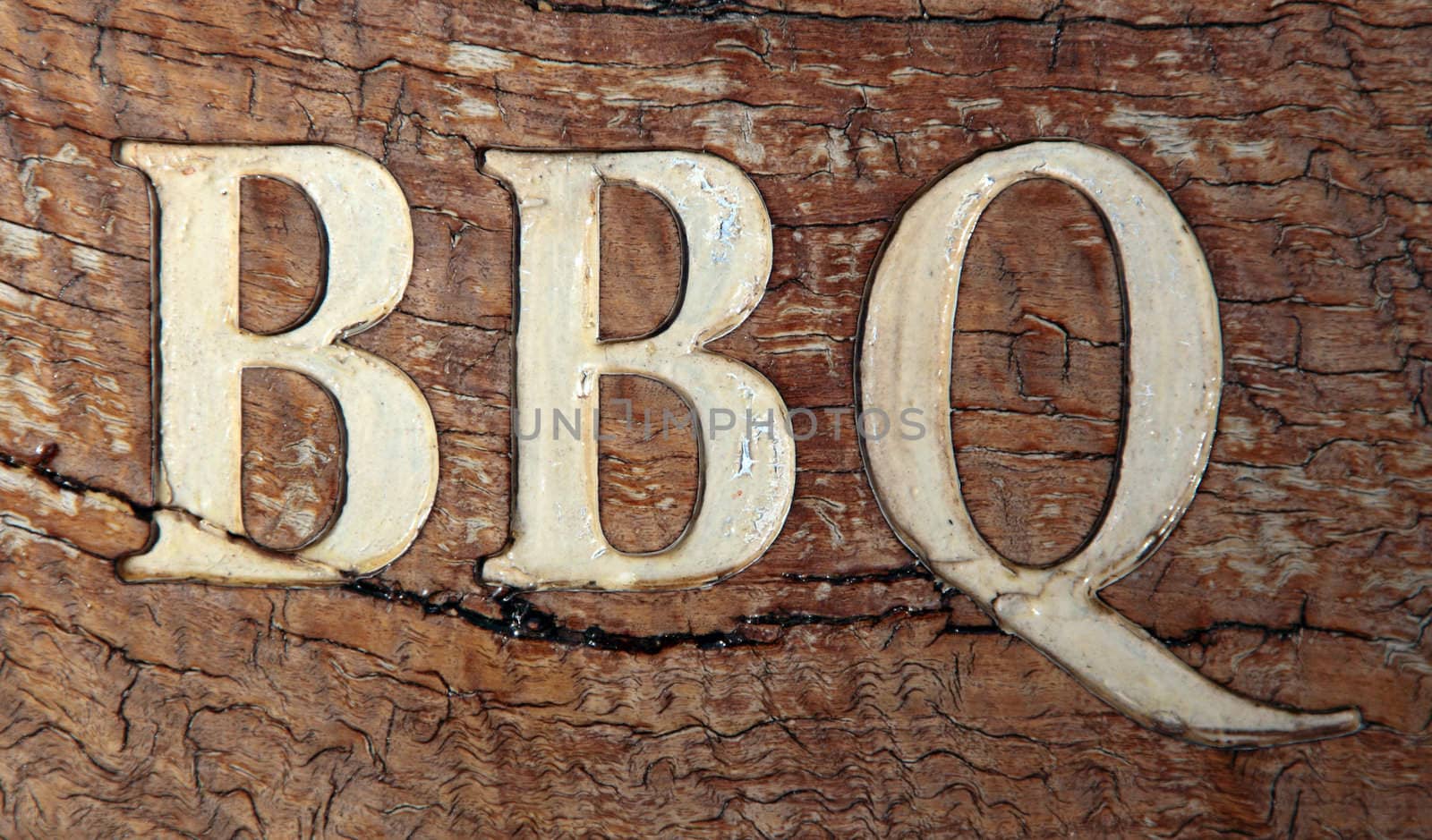 BBQ on a rustic wooden board.