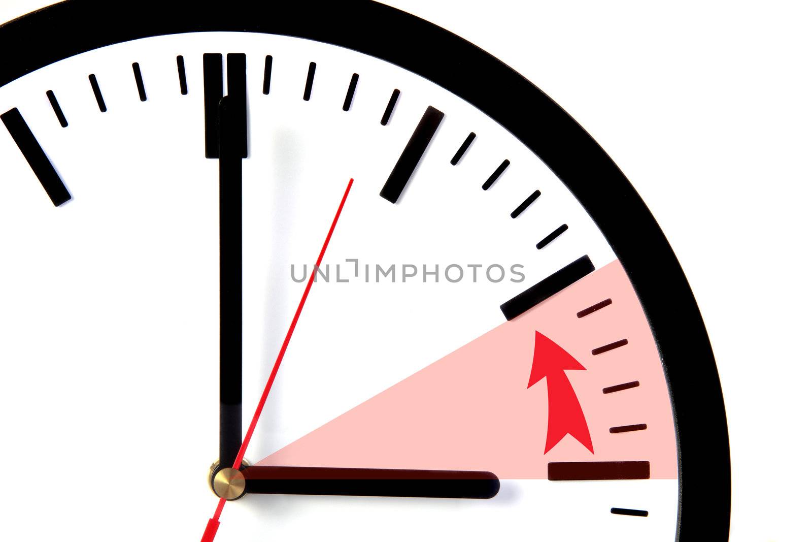 A clock showing the change from summertime to wintertime. All isolated on white background.