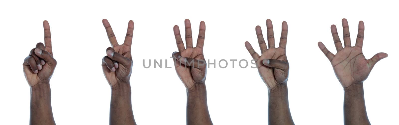 Dark-skinned hand counting by kaarsten