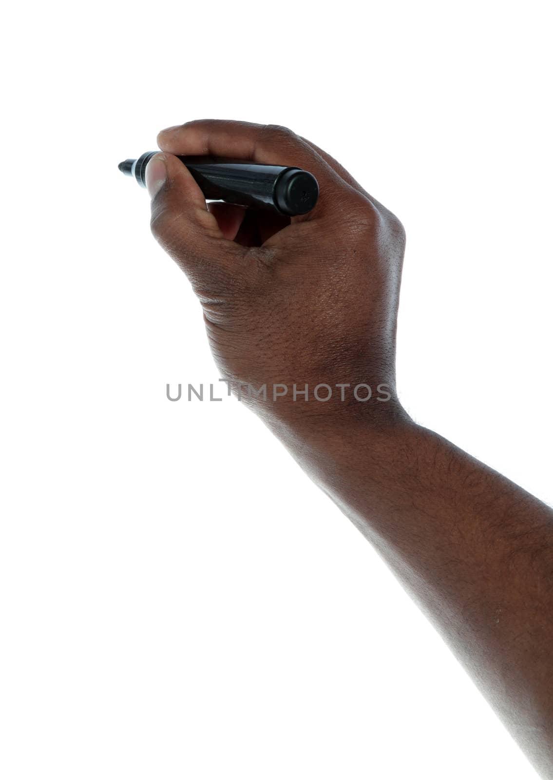 Dark-skinned hand sketching by kaarsten