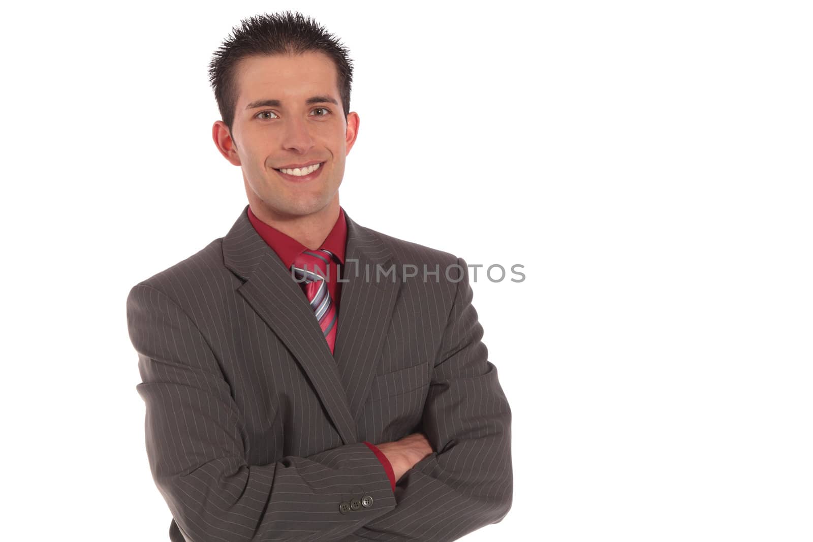 A handsome businessman. All on white background.