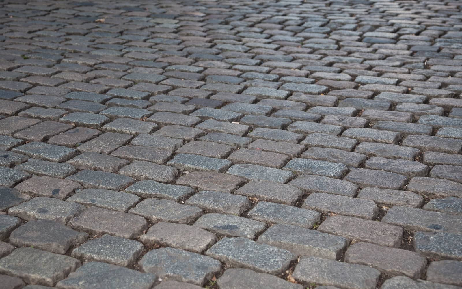 Grey cobbled pavement, background texture.